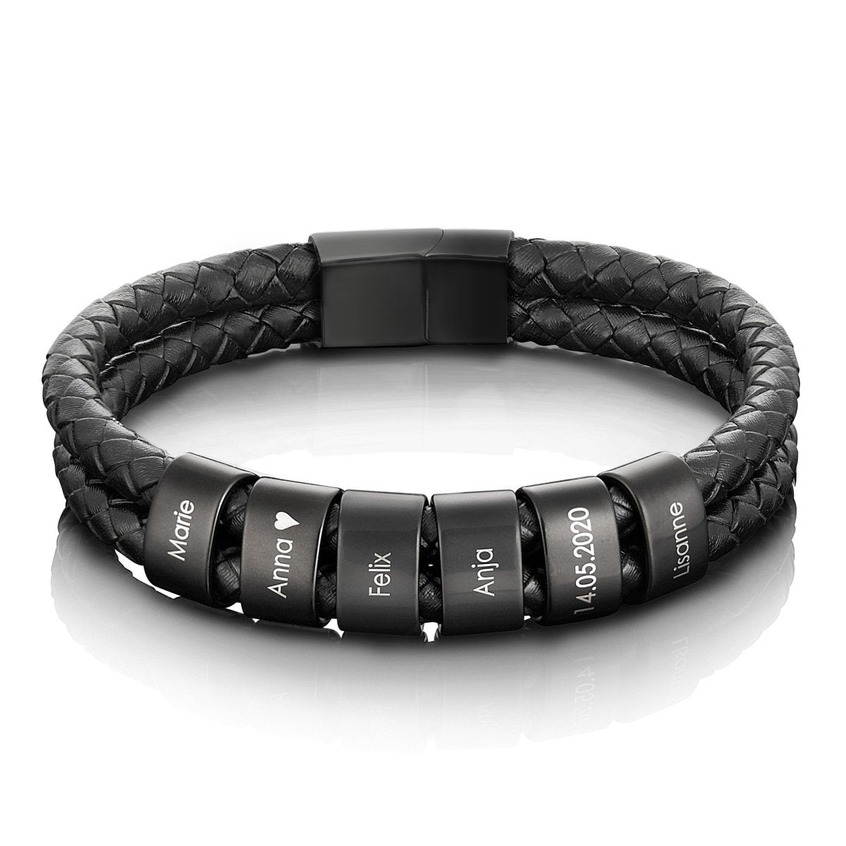Customisable Leather Bracelet with Beads